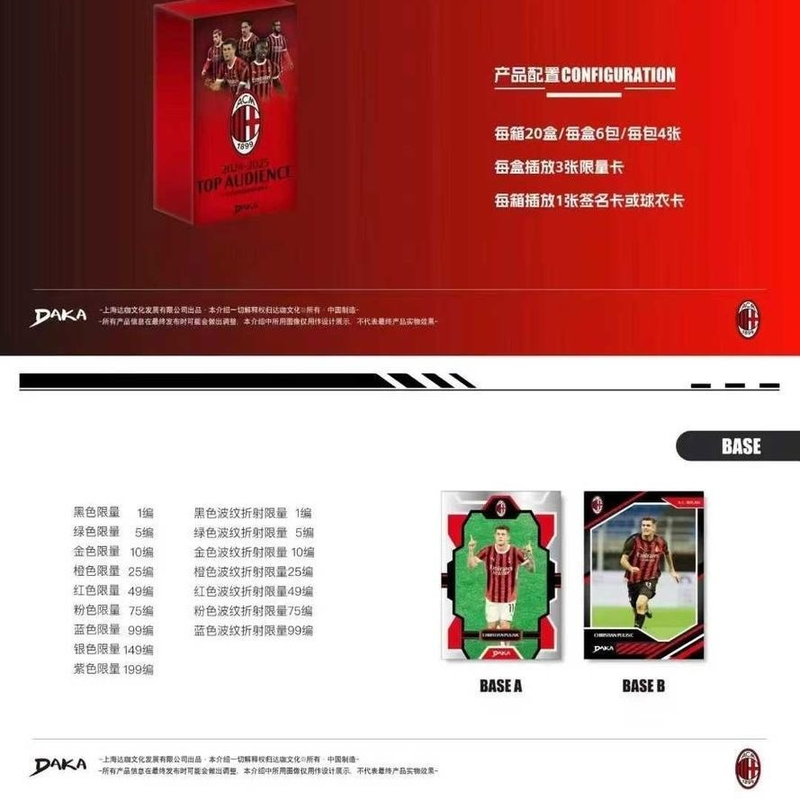 2024-25 Dhaka AC Milan Manchester City Juwen Mi Top Audience Team Box Star Card