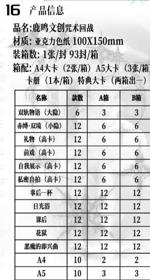 LIVE- lu ming  Jujutsu Kaisen Acrylic Art Card Trading Card