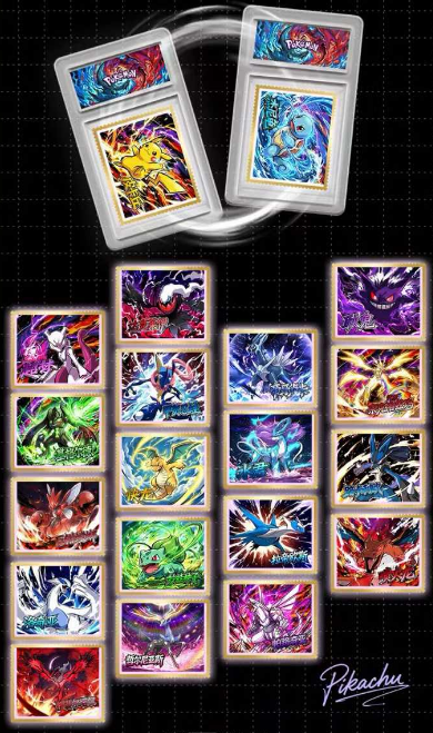 LIVE- shi kong Pokémon Metal Stamp Trading Card