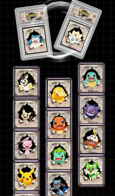 LIVE- shi kong Pokémon Metal Stamp Trading Card